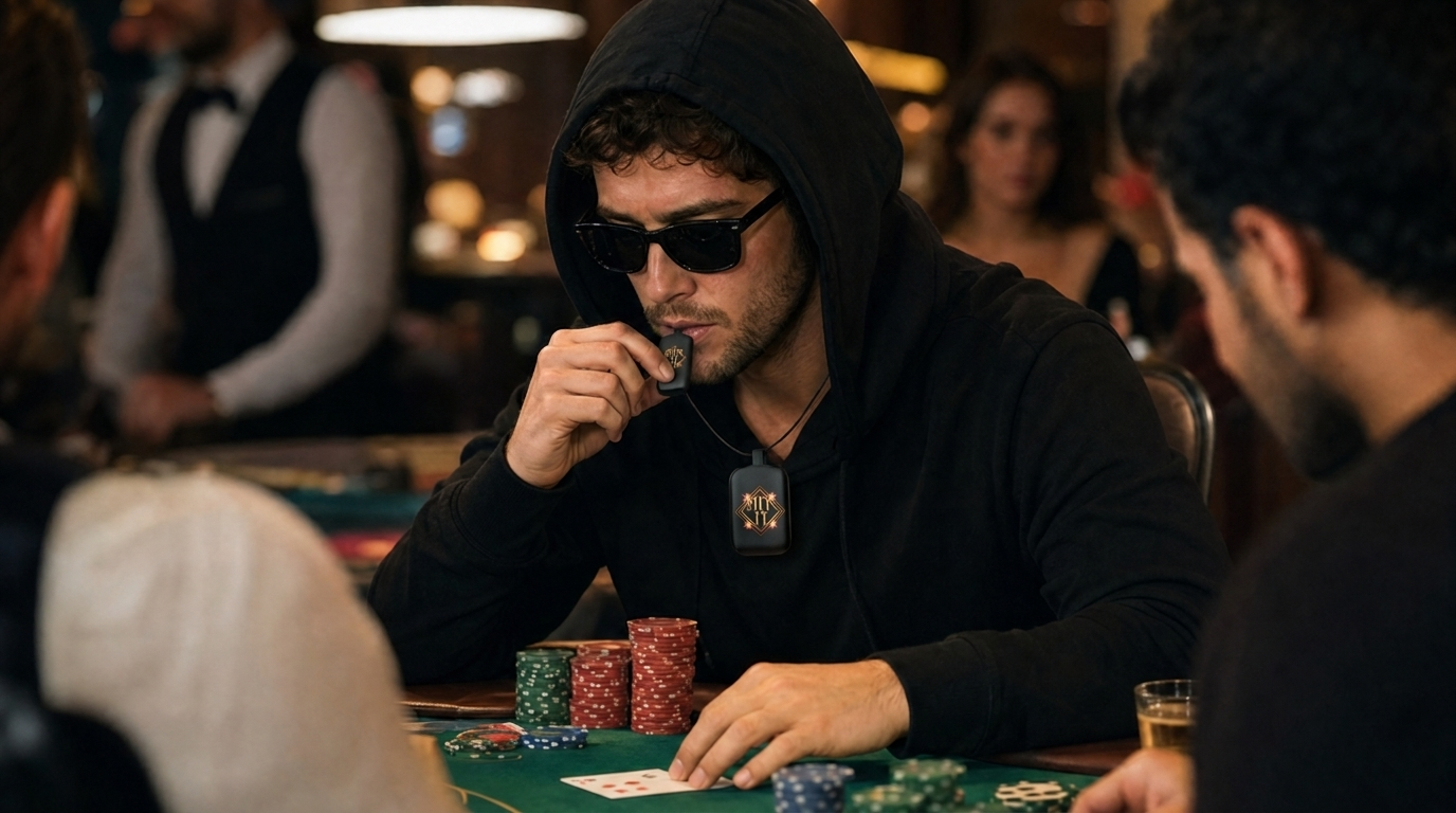 HIT IT pendant at the poker table